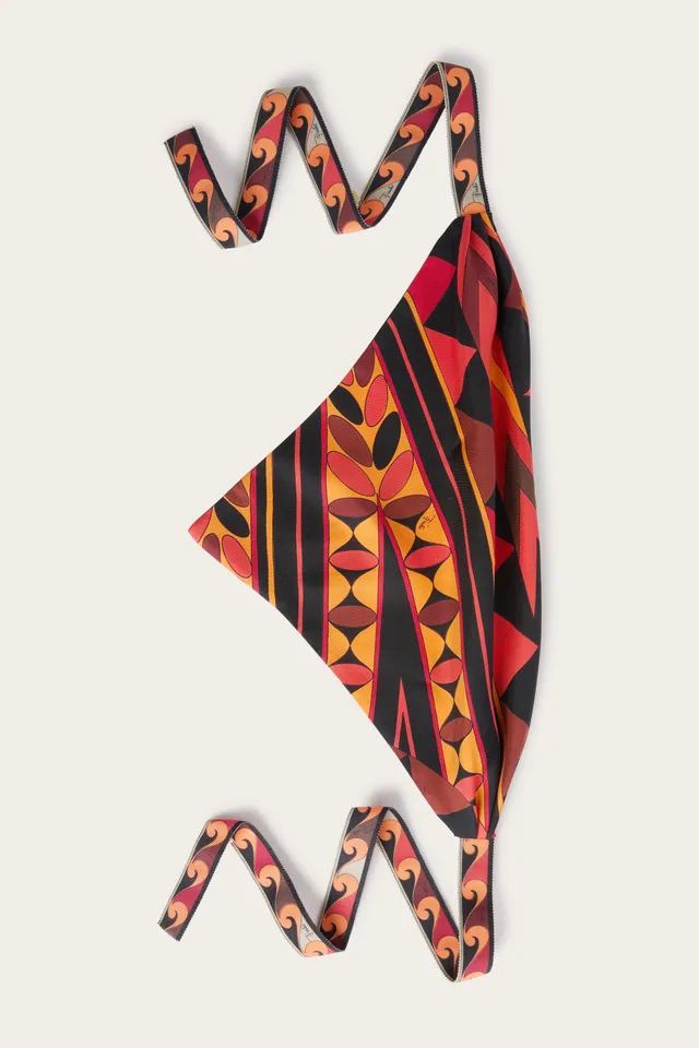 Emilio Pucci Bandana soie Manuba orange/noir OS