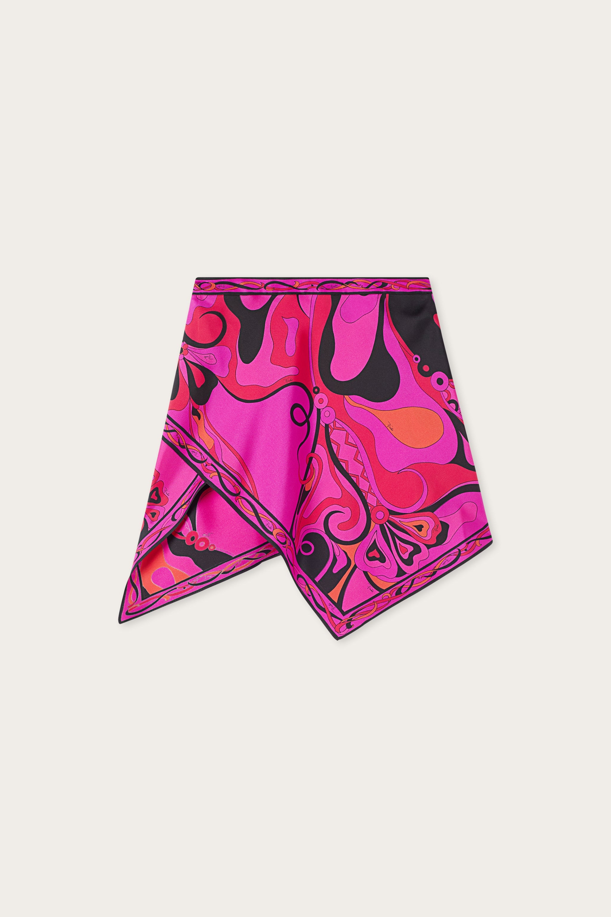 Emilio Pucci Jupe Foulard Orchidee soie fuchsia taille 38