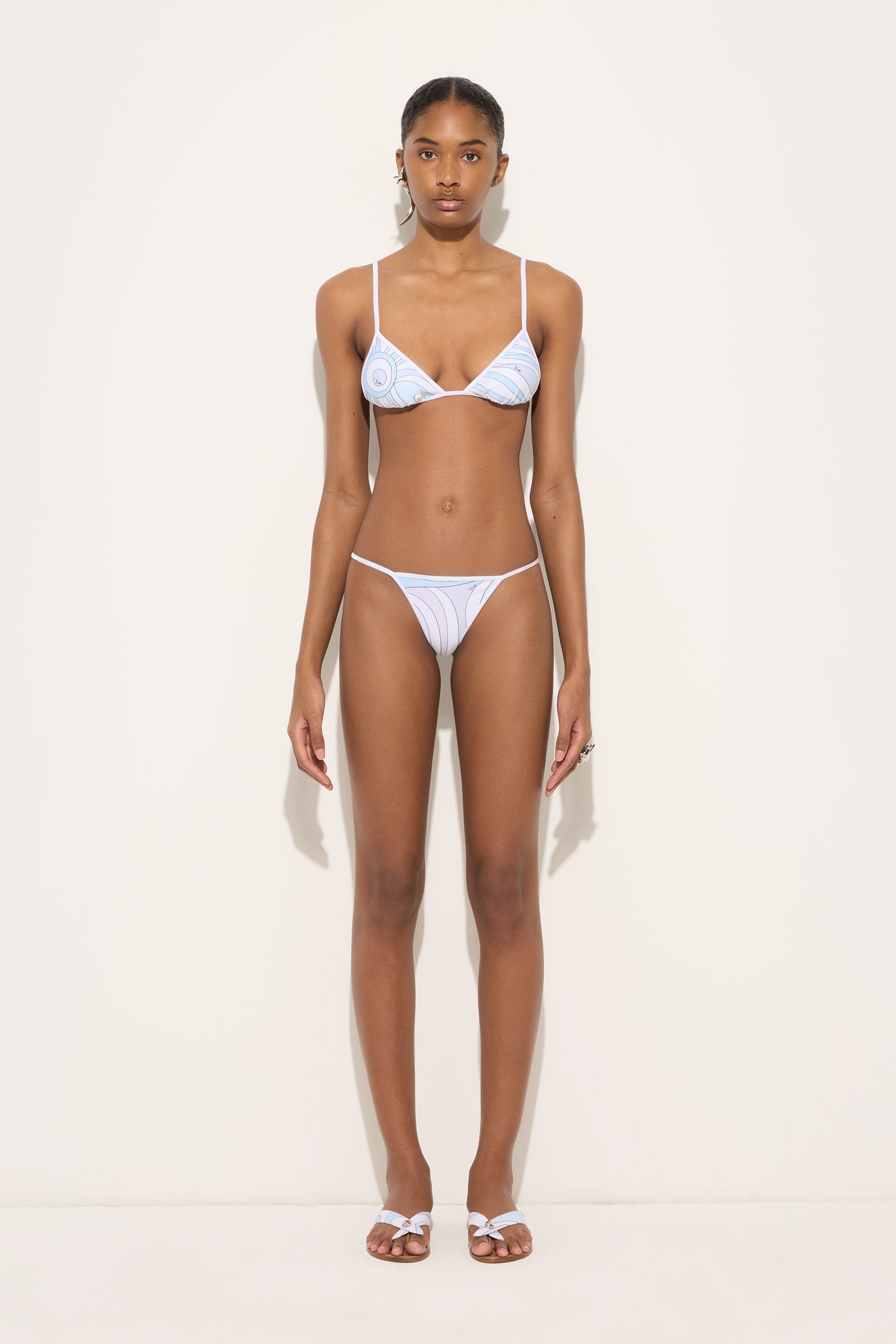 Emilio Pucci Top Bikini Marmo Bleu Clair S