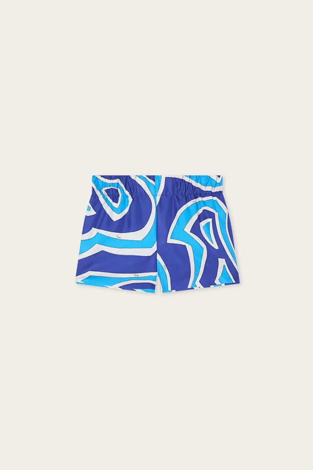 Emilio Pucci Labirinto mini short turquoise 100% soie