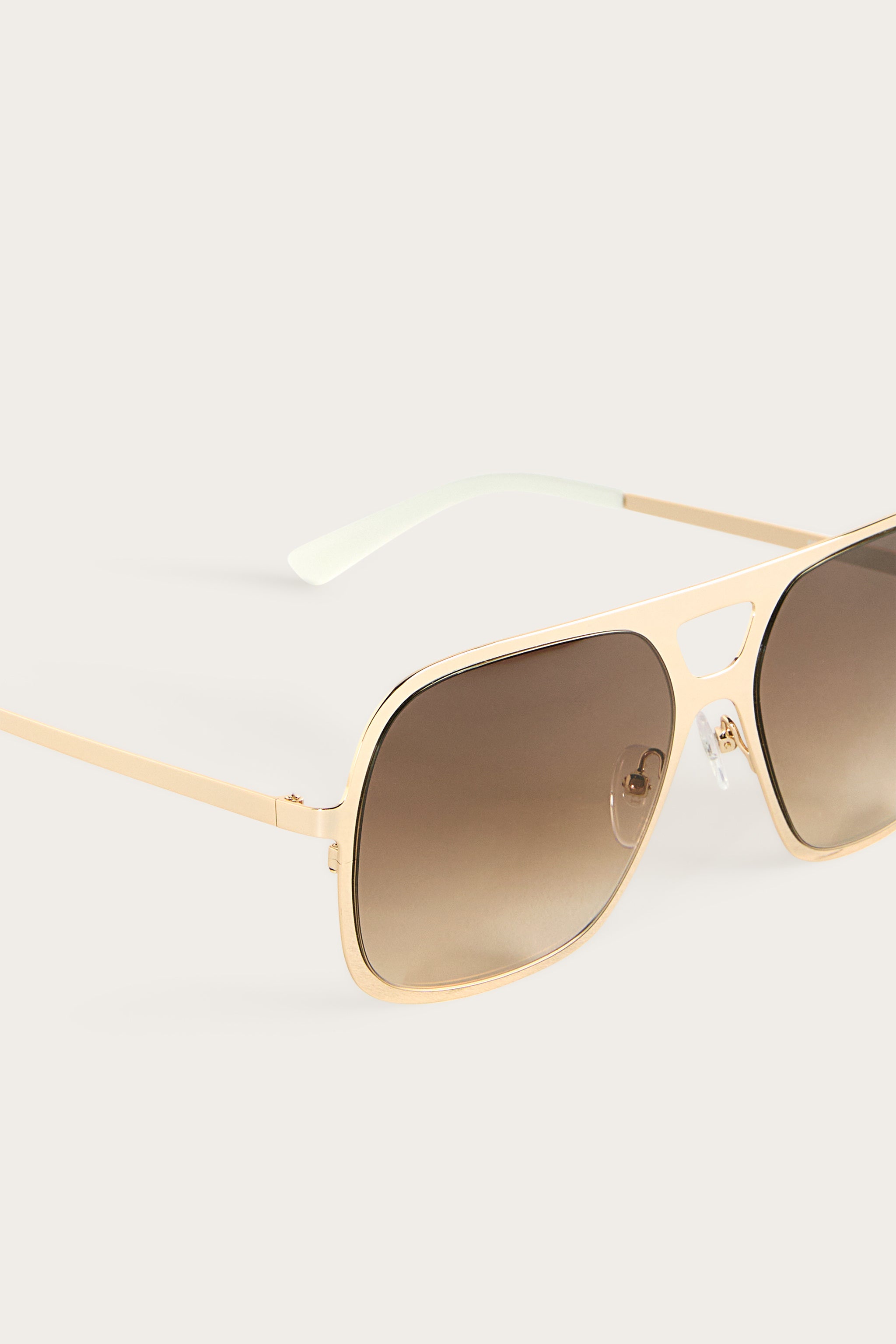 Emilio Pucci aviateur lunettes de soleil marron métal doré