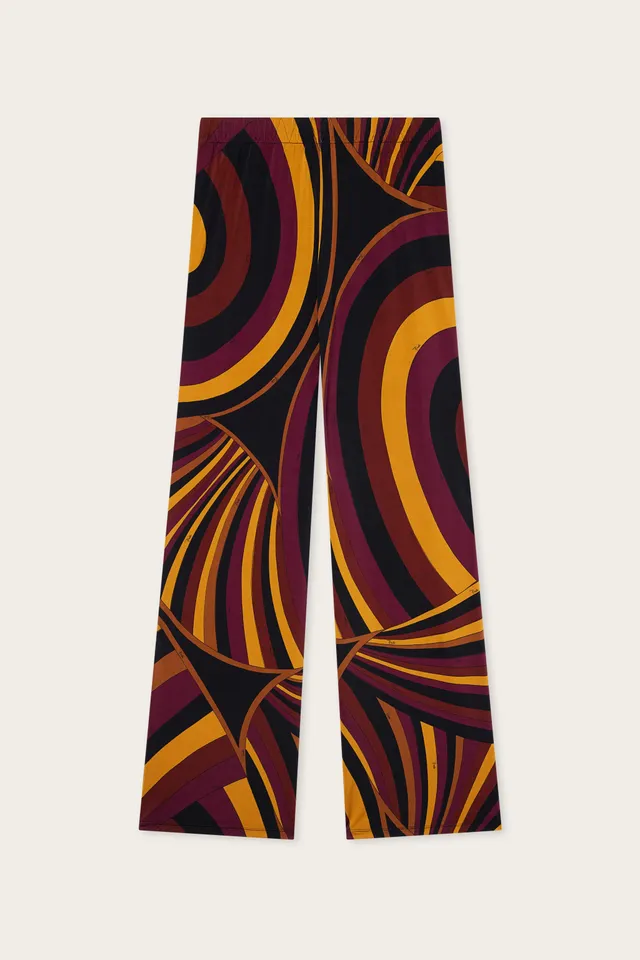 Emilio Pucci Pantalon Iride Bordeaux satiné femme