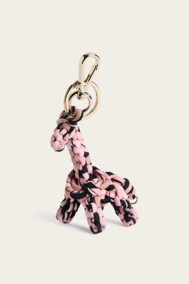 Emilio Pucci Iride Bag Charm breloque girafe nude lycra