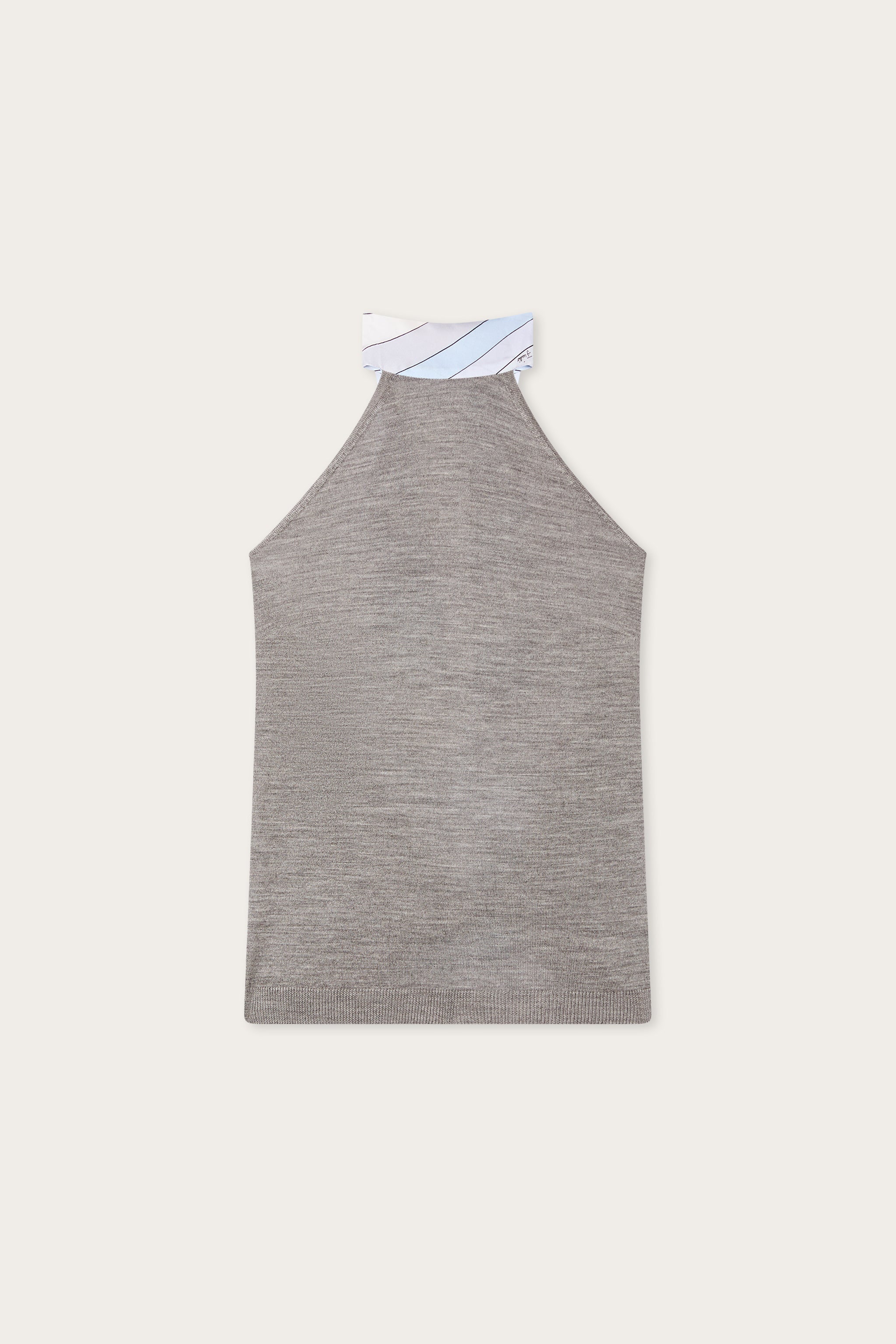 Emilio Pucci Top Laine top gris foulard soie superfine