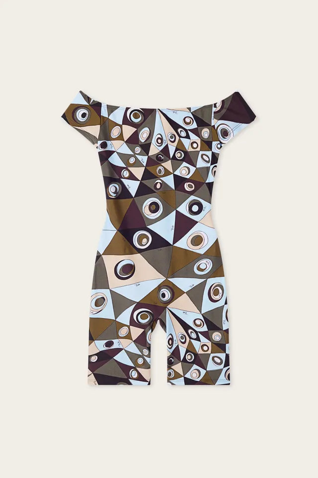 Emilio Pucci Occhi Jumpsuit Combinaison Kaki Bleu