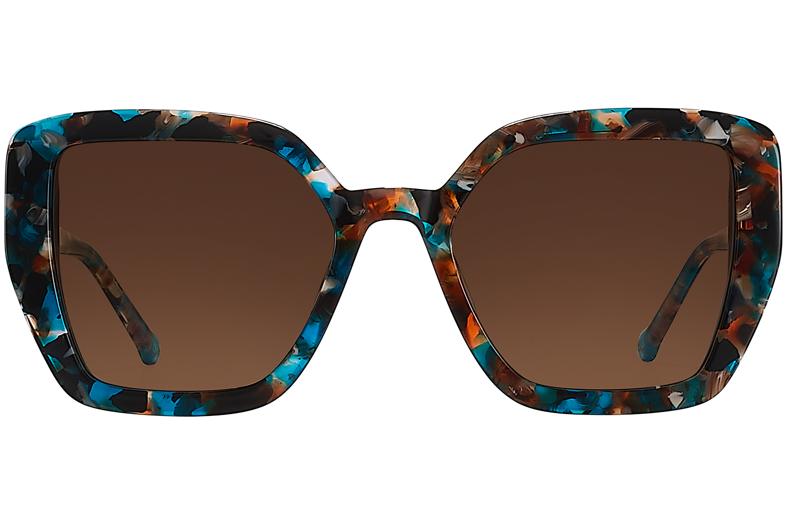 Clémence & Margaux La Milos lunettes de soleil Marbré Bleu & Orange