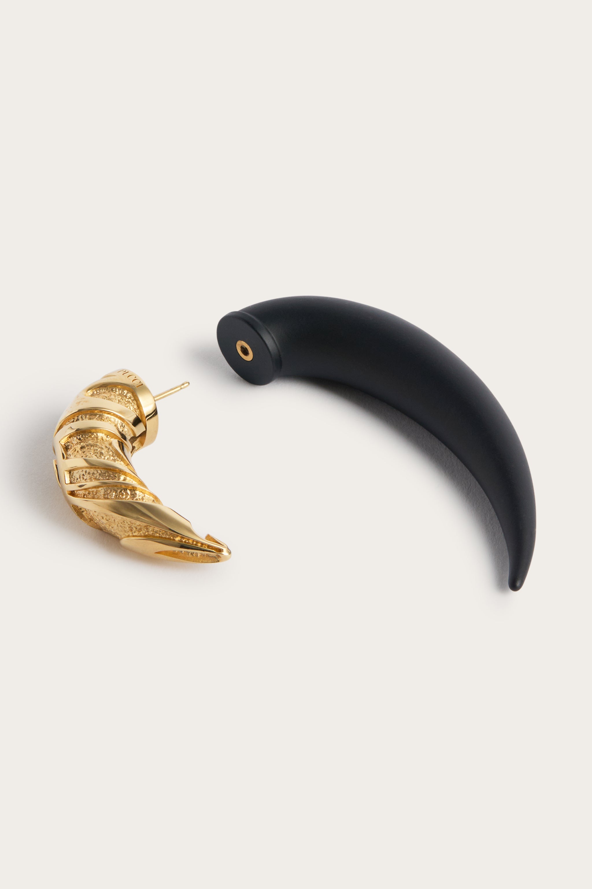 Emilio Pucci Jewellery Corno boucle rigide or mono oreille laiton
