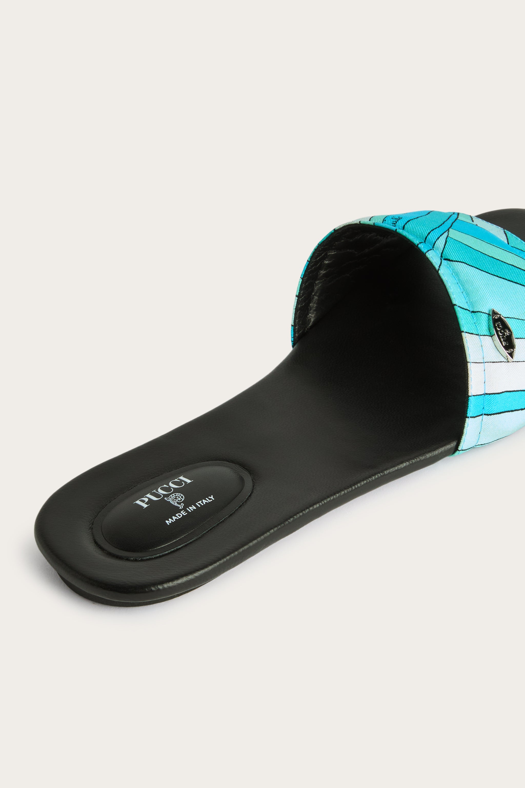 Emilio Pucci Shoes sandales Yummy slides soie turquoise Iride