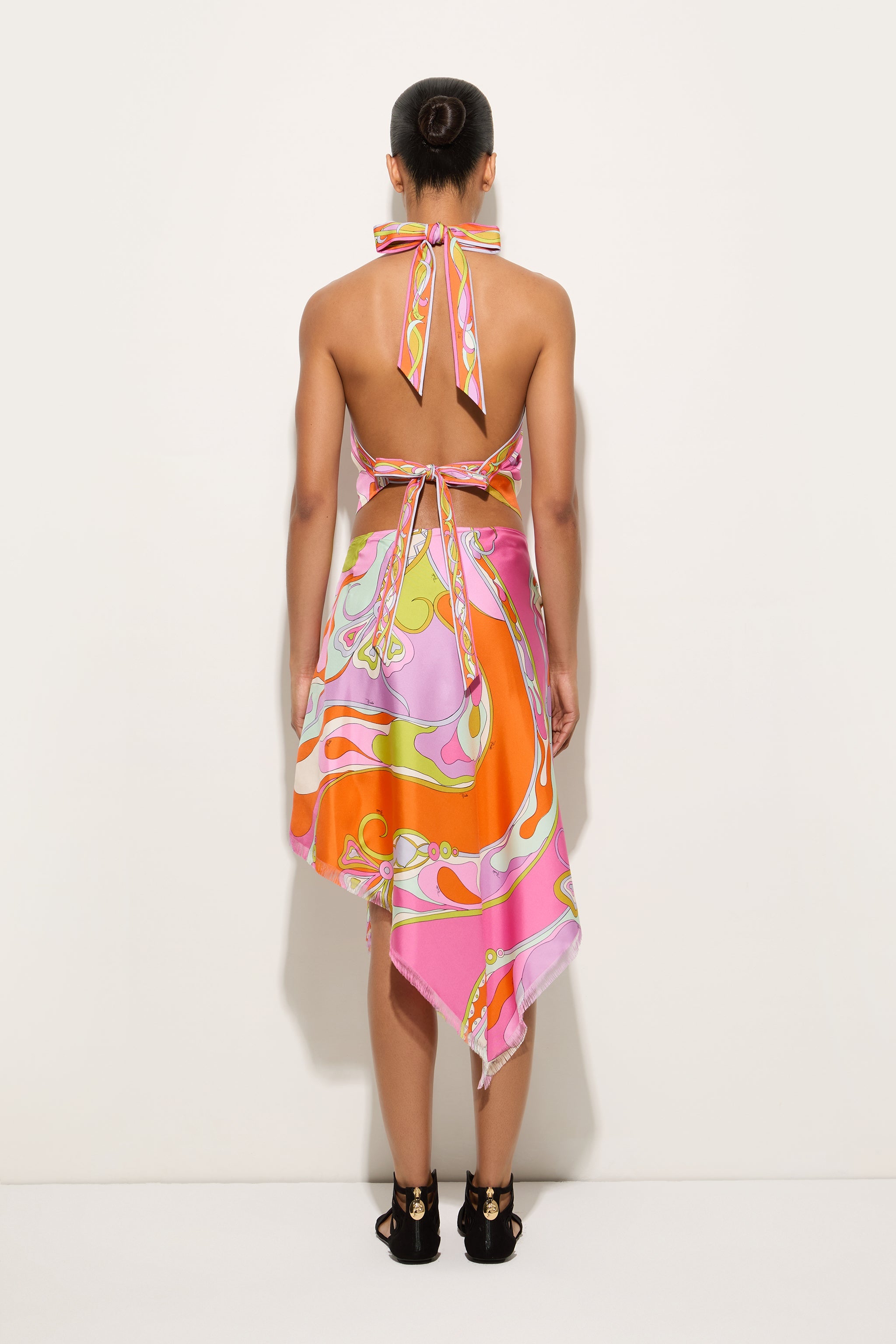 Emilio Pucci Orchidee Top Soie Multicolore