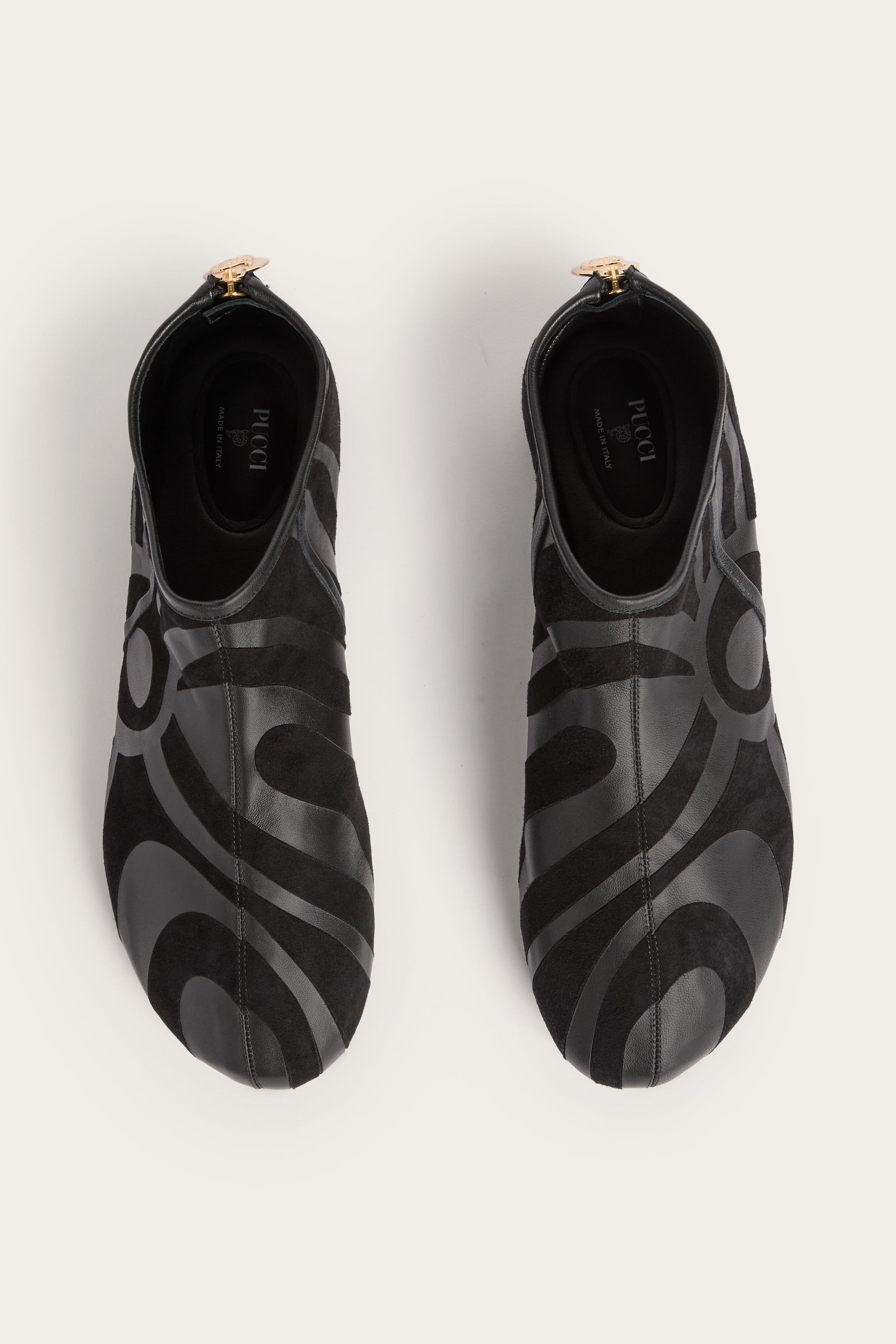 Emilio Pucci Slip-on Cuir Noir Imprimé Marmo Pointure 38