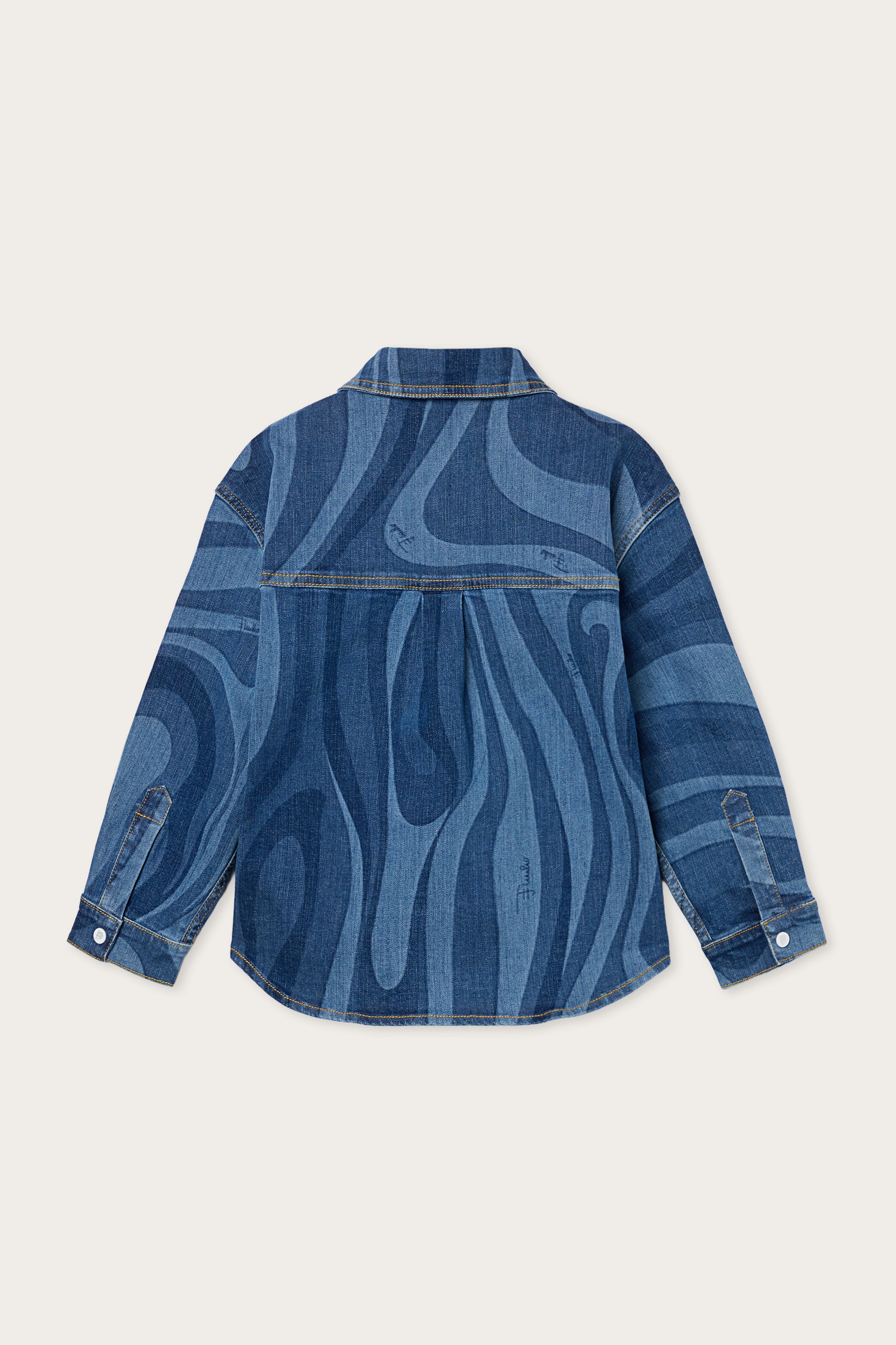 Emilio Pucci TOPS chemise fille bleu 10Y Marmo denim