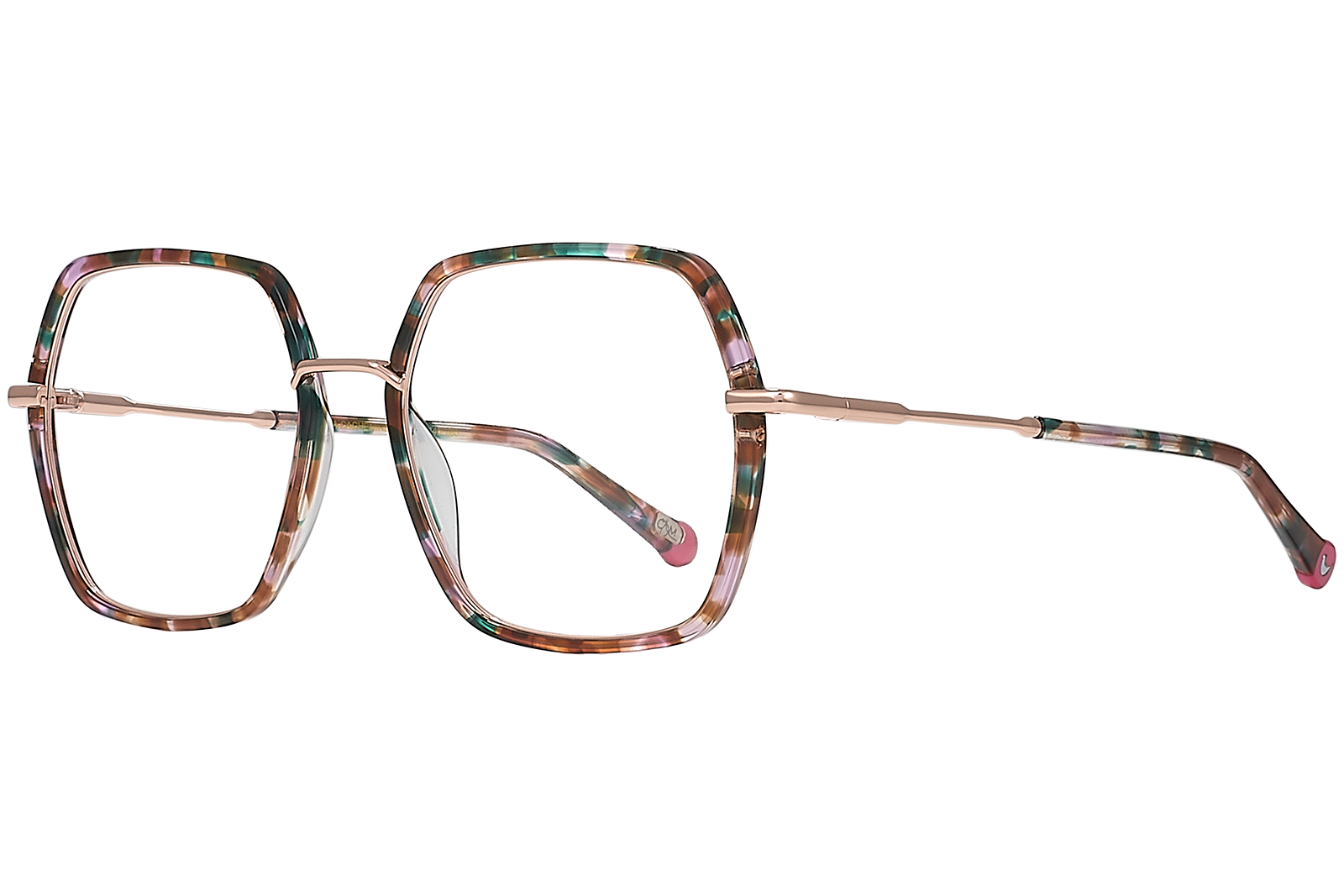 Clémence & Margaux La Cachemire lunettes de vue Marbré Brun hexagonal