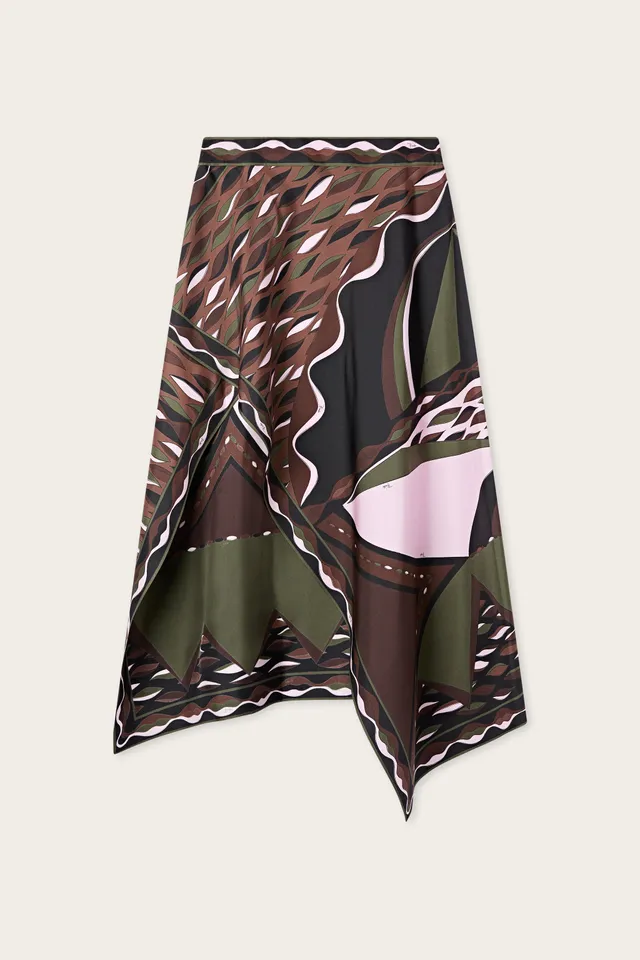 Emilio Pucci SKIRTS 6URW166U864060 jupe soie kaki rose