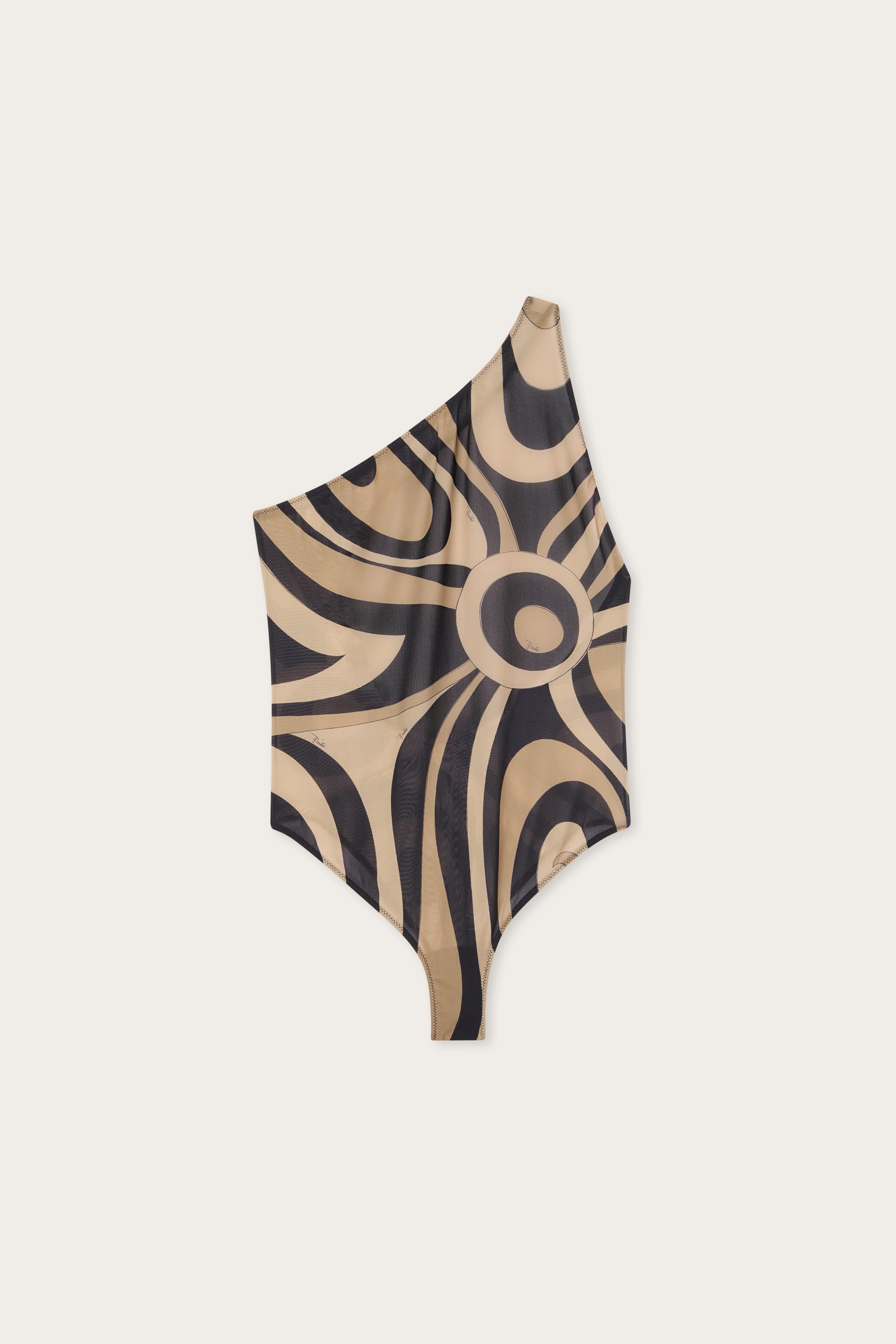 Emilio Pucci Marmo Body asymétrique beige noir S