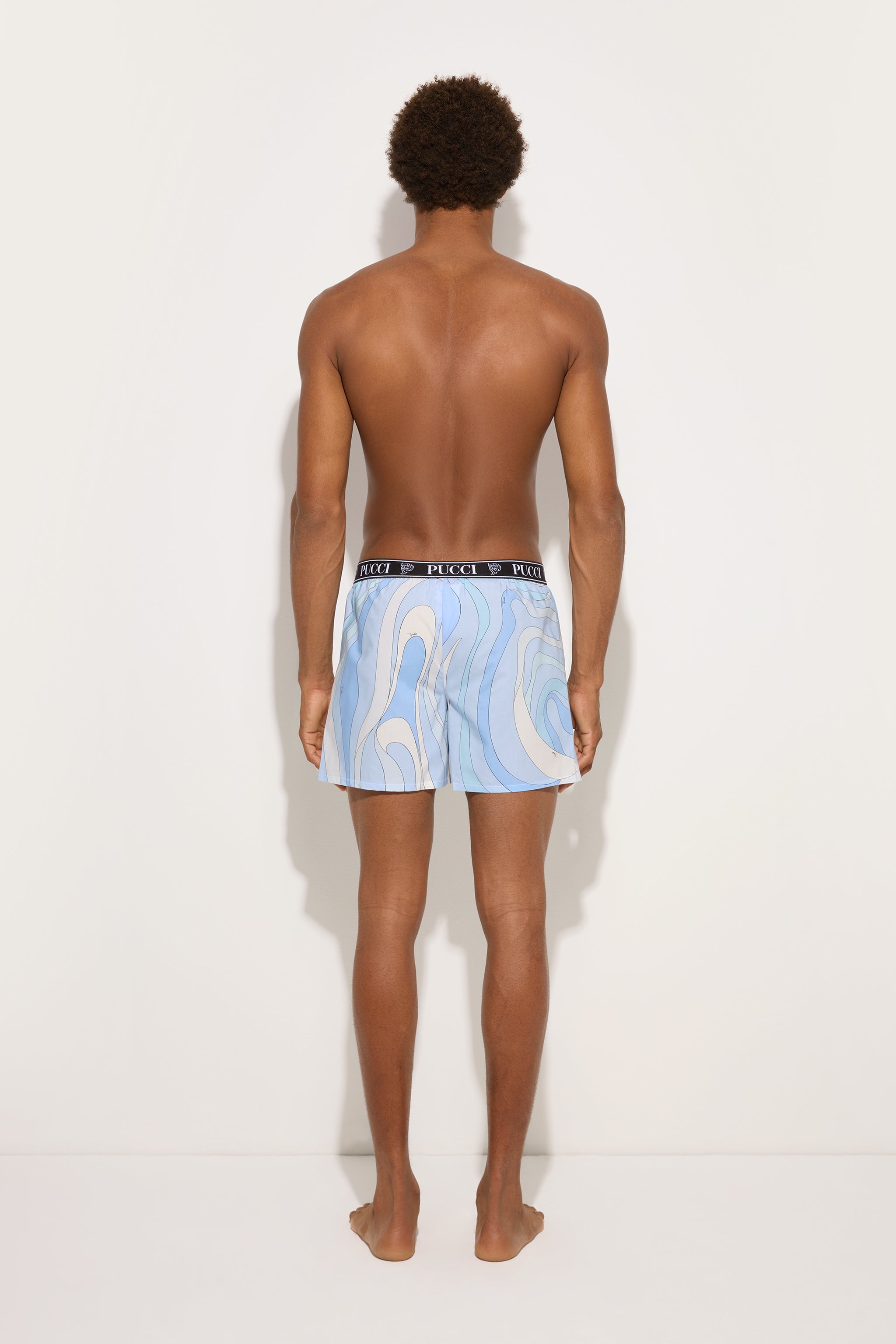 Emilio Pucci Marmo boxer bleu clair S coton