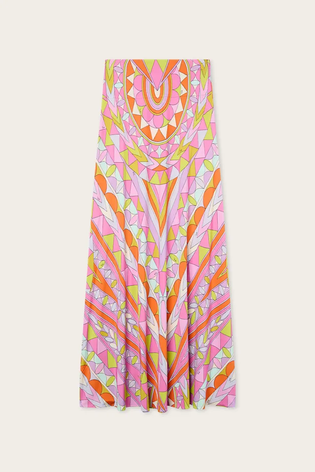 Emilio Pucci Manuba jupe longue satin multicolore