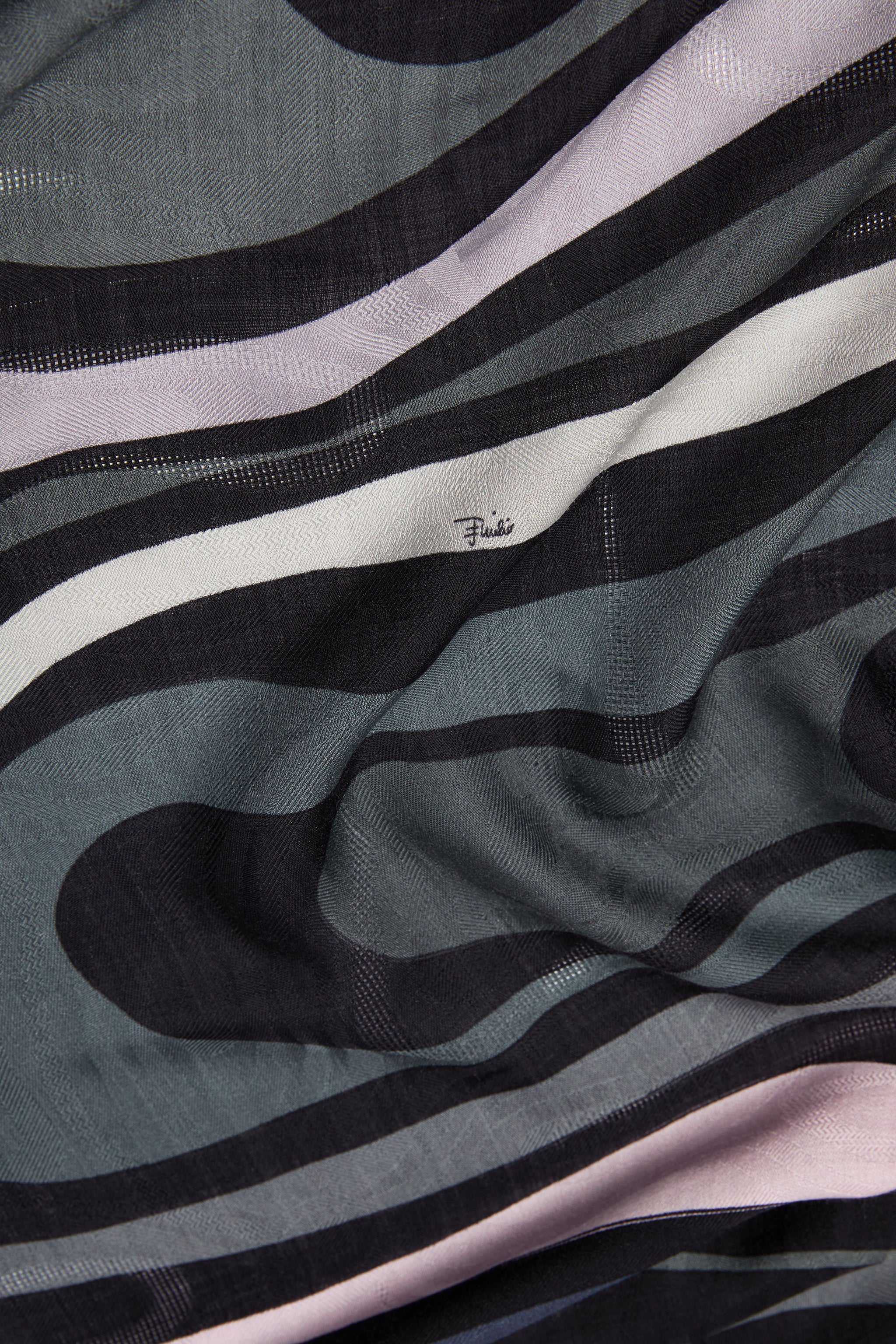 Emilio Pucci Marmo pashmina noir rose 120x120
