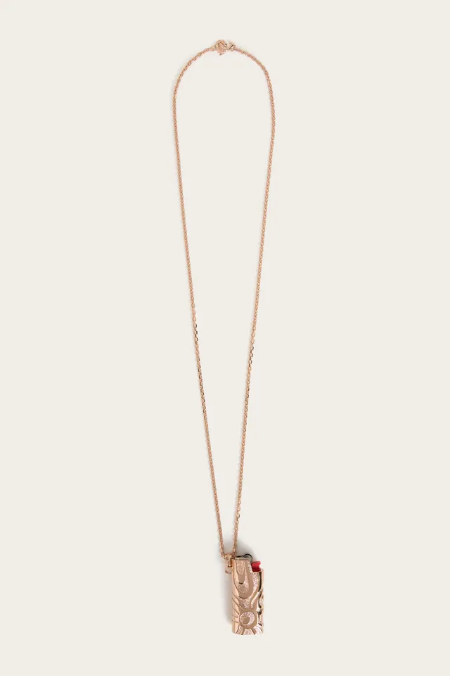 Emilio Pucci Collier Sautoir Porte-Briquet Laiton Or Rose