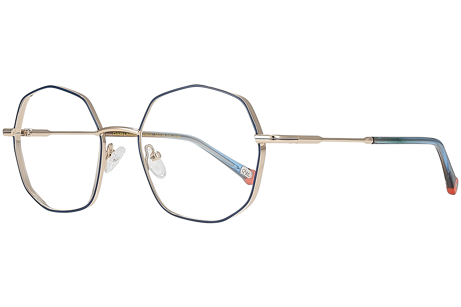 Clémence & Margaux L'Ambassadrice lunettes de vue octogonale Doré & Bleu