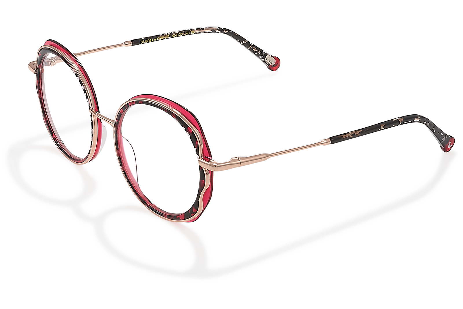Clémence & Margaux La Pop-Up lunettes de vue ronde moucheté rouge
