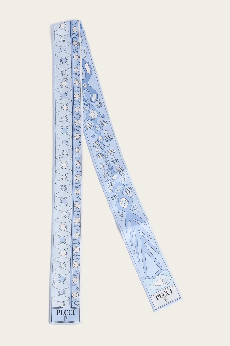 Emilio Pucci Foulard Soie Twill Femme Bleu Clair 8x160