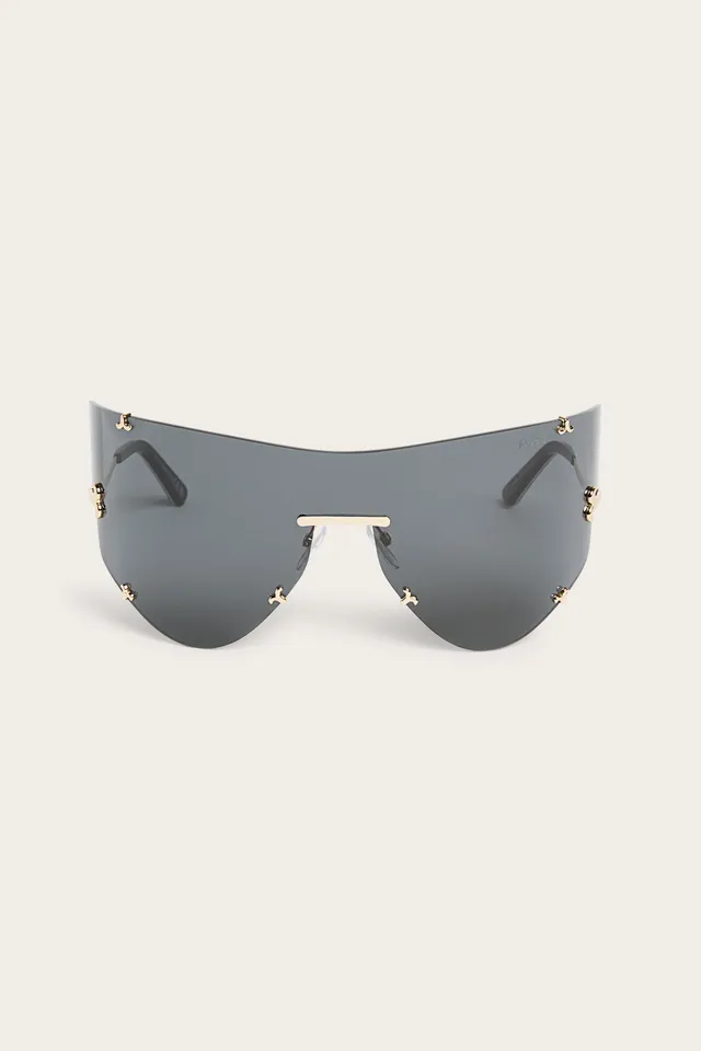 Emilio Pucci lunettes de soleil fishtail gold smoke OS masque