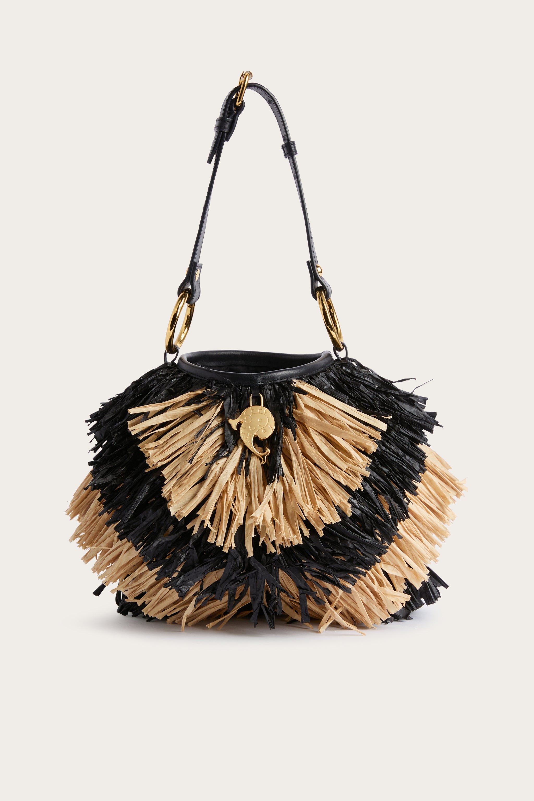 Emilio Pucci Capriccio sac en raphia naturel noir OS