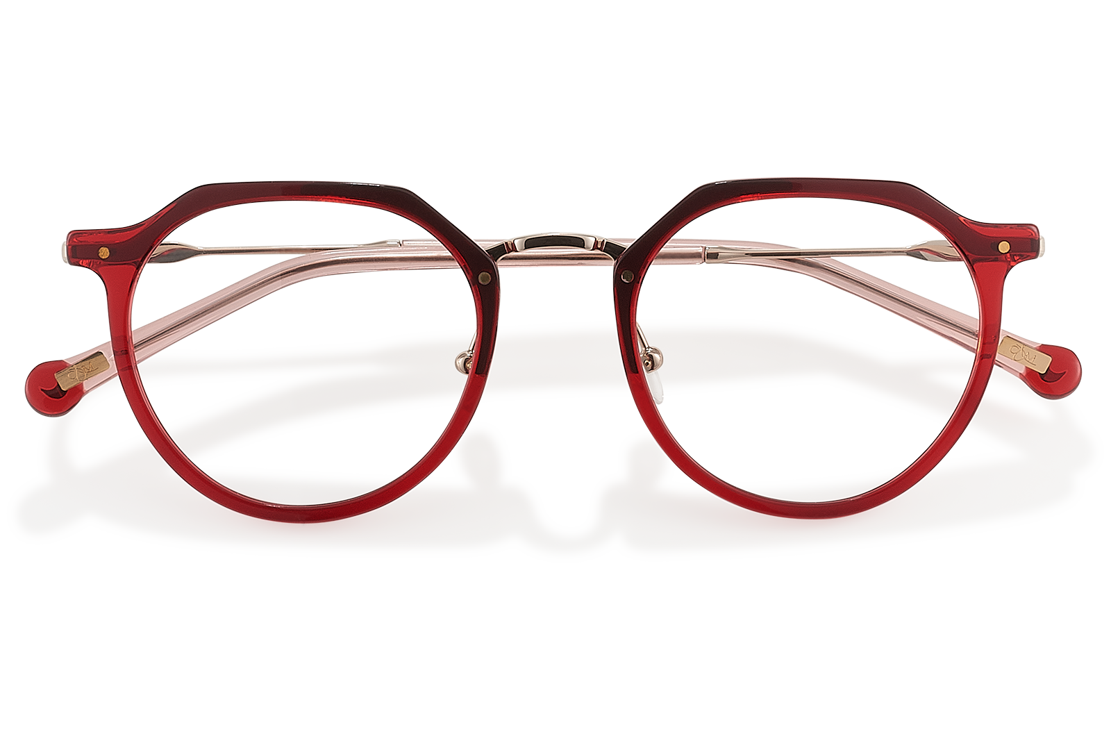 Clémence & Margaux La Tendance lunettes de vue fuchsia doré pantos