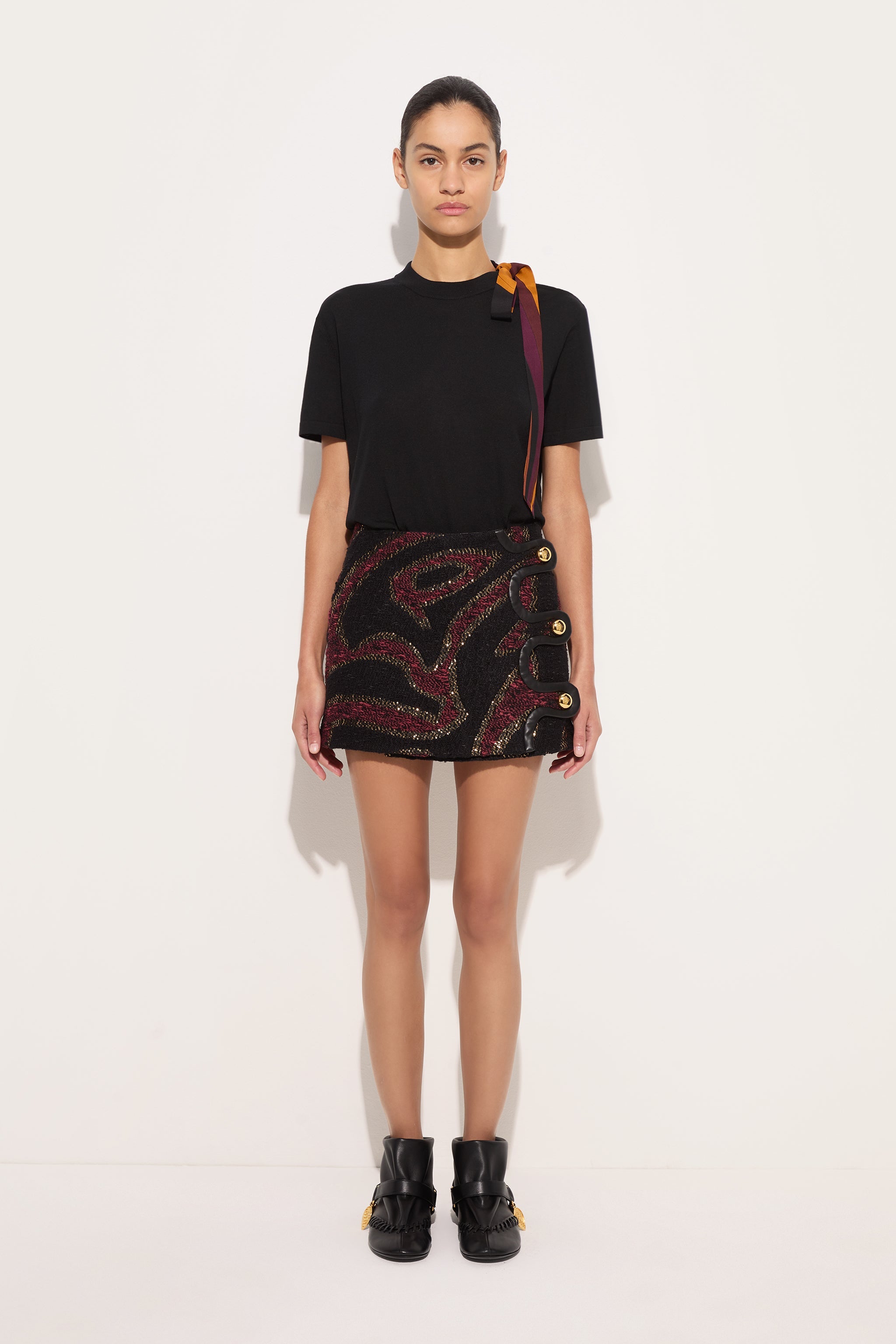 Emilio Pucci T-shirt Laine Foulard t-shirt noir laine fine