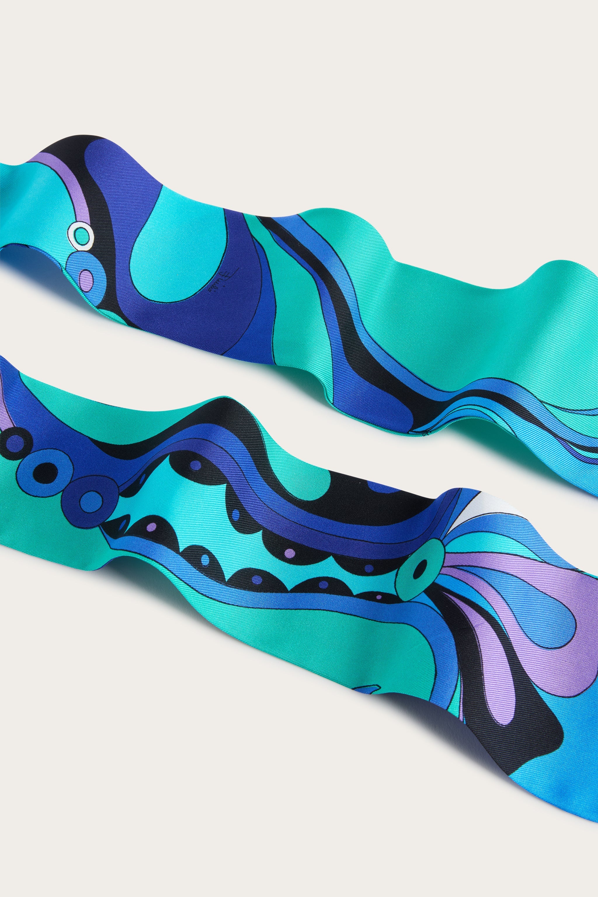 Emilio Pucci Chapeau Bandana Soie Turquoise/Blue OS