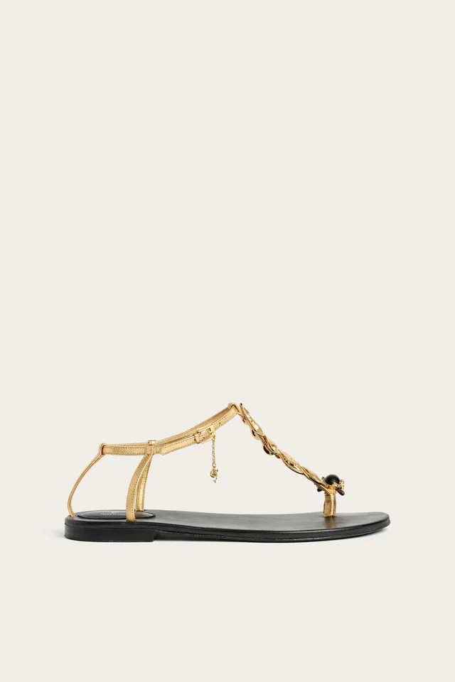 Emilio Pucci Sandales Gioiello Nappa Femme Or Feuille
