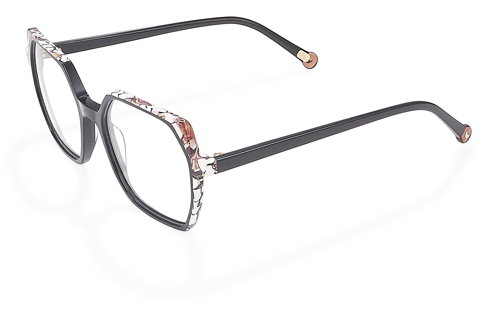 Clémence & Margaux Lemon-Tree lunettes de vue Moucheté Rose hexagonale
