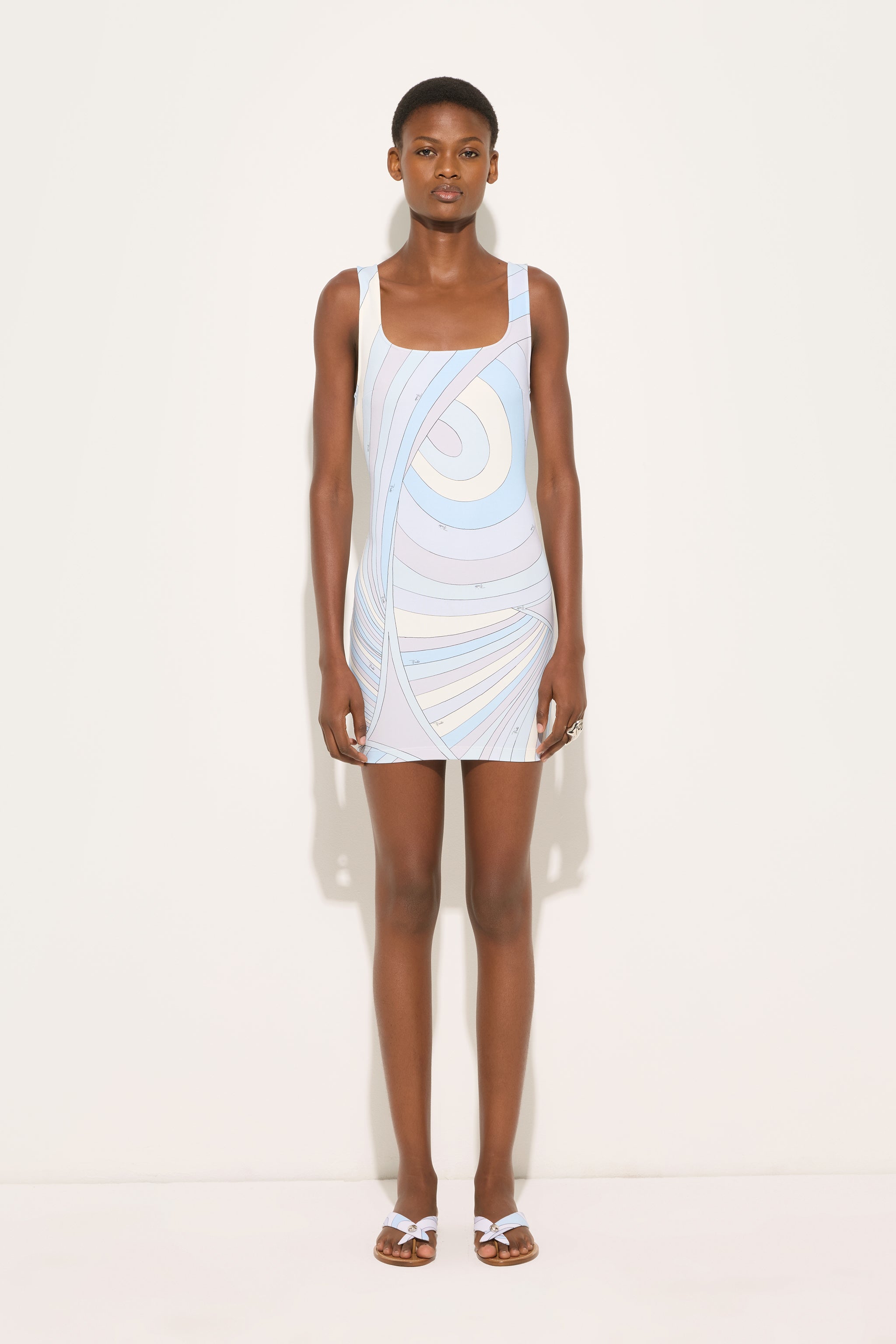 Emilio Pucci Iride mini robe jersey bleu clair