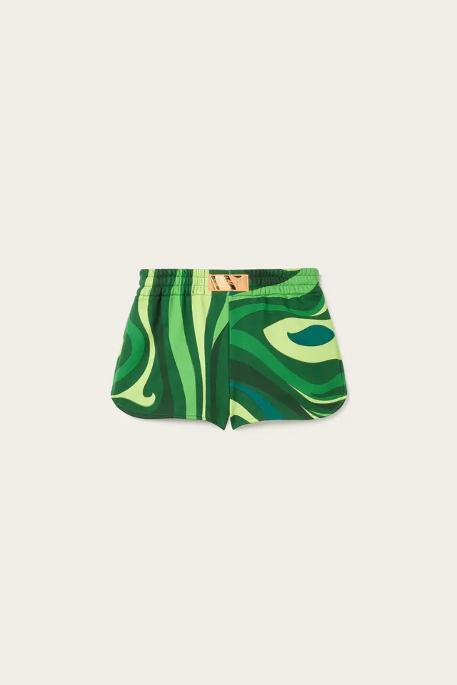 Emilio Pucci Marmo short jogging molleton vert