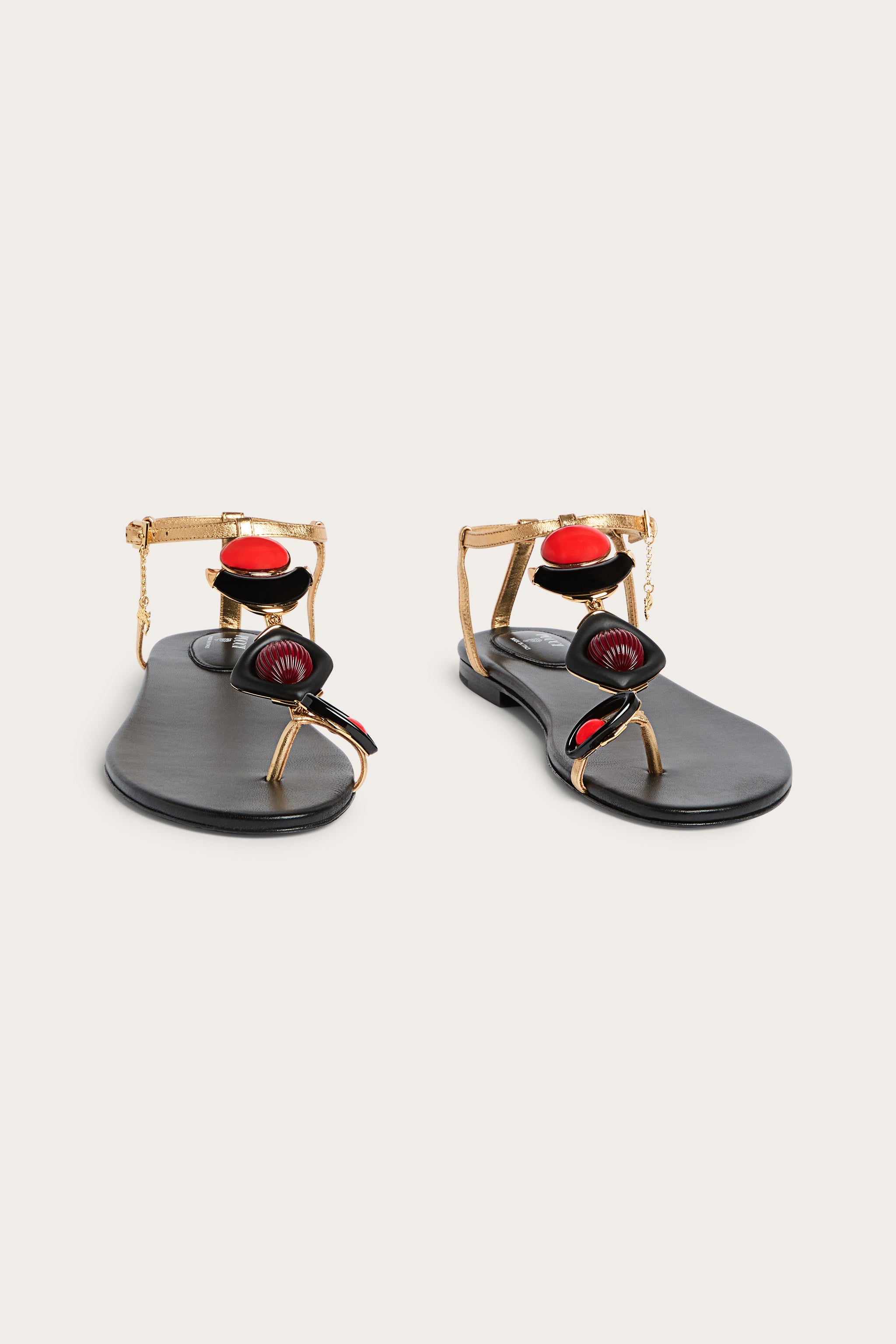 Emilio Pucci Sandales Bijoux Cuir Gold 37-40