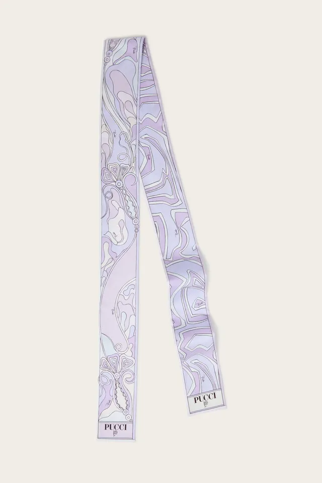 Emilio Pucci Labirinto Foulard Soie Lavande 8x160