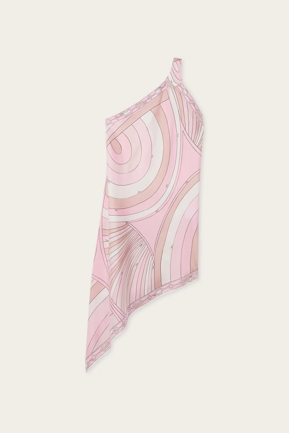 Emilio Pucci Abito Asimmetrico robe soie rose nude Iride