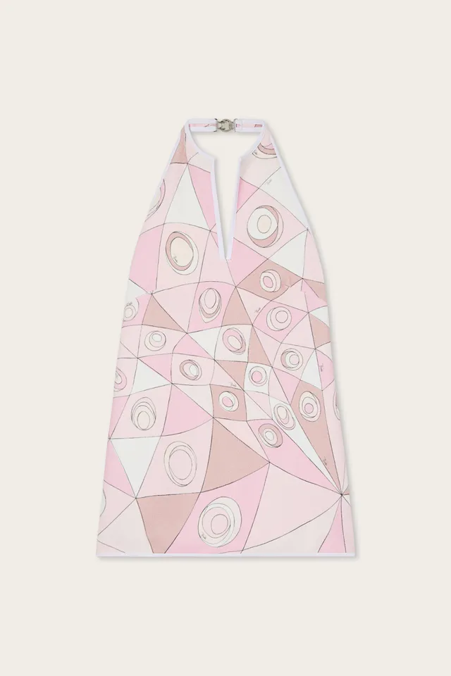 Emilio Pucci Iride robe courte rose/nude éponge