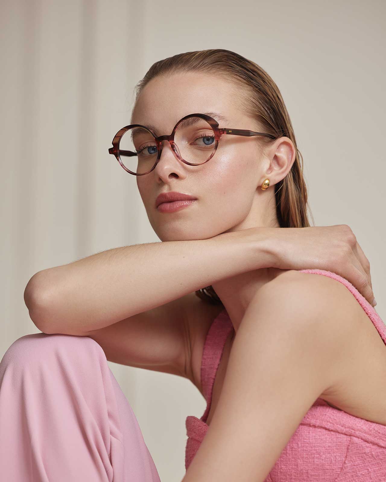 Clémence & Margaux La Décalée lunettes de vue Brun rondes femme