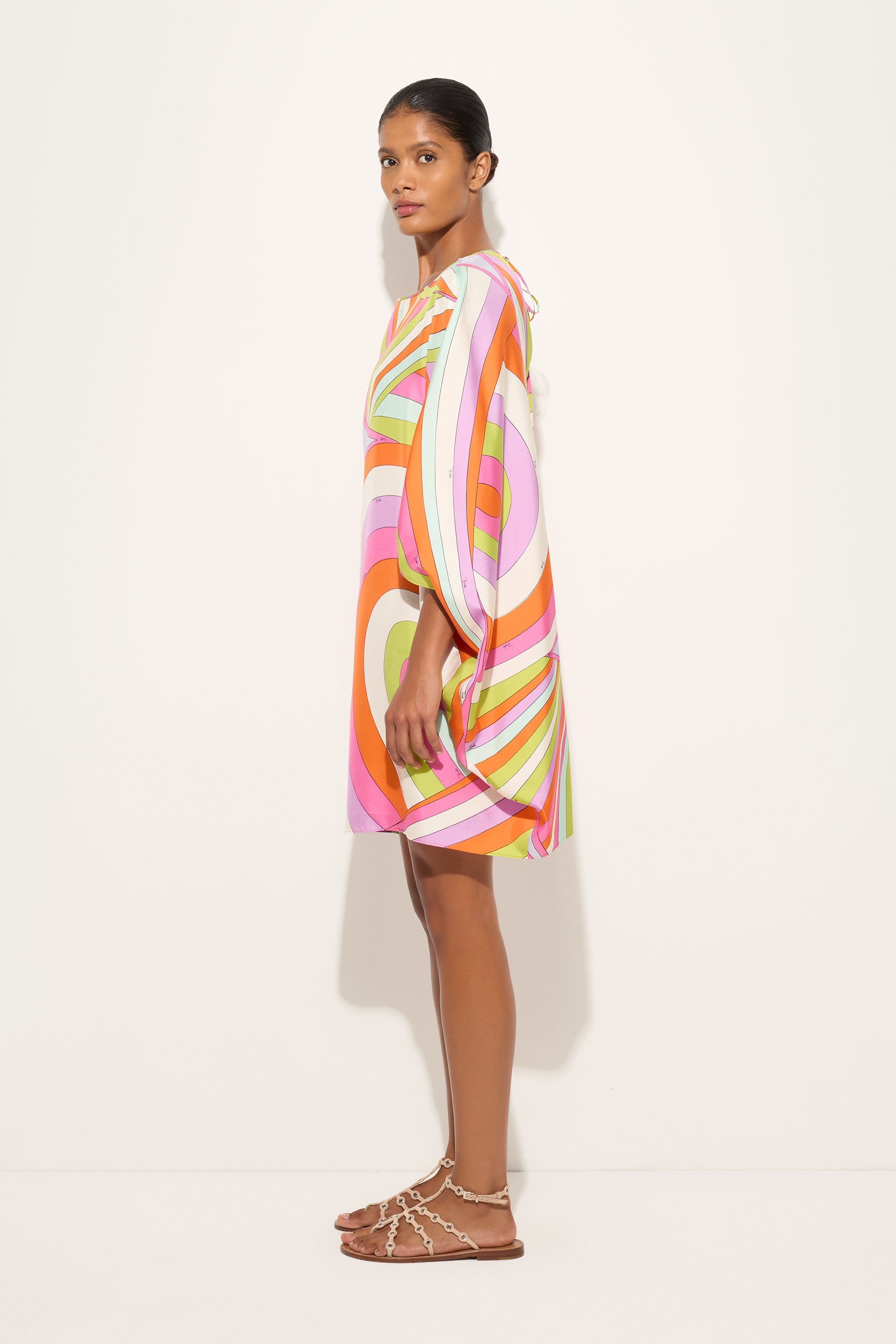 Emilio Pucci Iride caftan soie multicolore OS