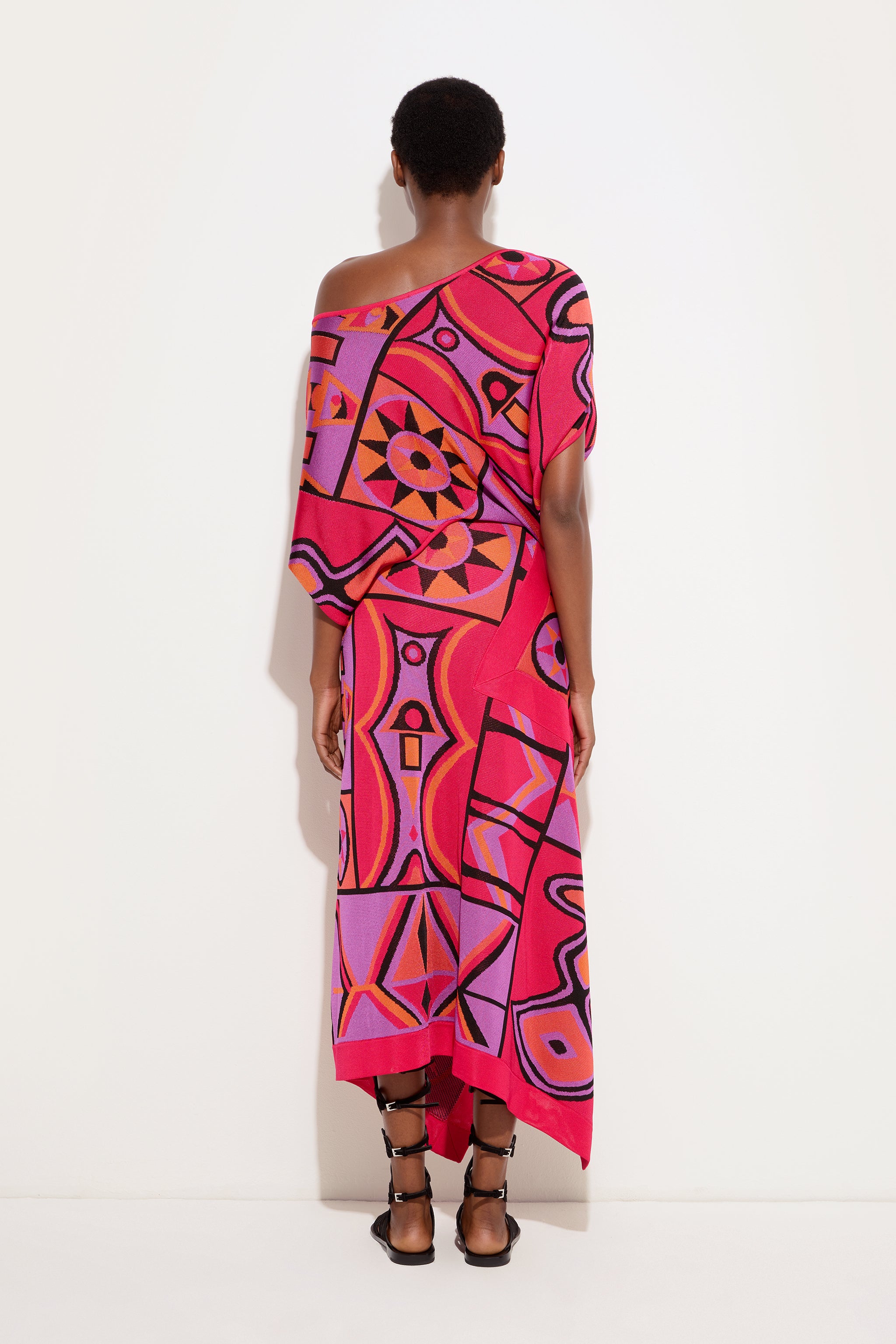Emilio Pucci Top Drappeggiato Jacquard top fuchsia noir