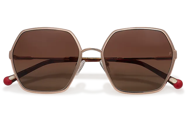 Clémence & Margaux Pampelonne lunettes de soleil doré hexagonal