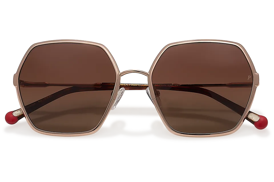 Clémence & Margaux Pampelonne lunettes de soleil doré hexagonal