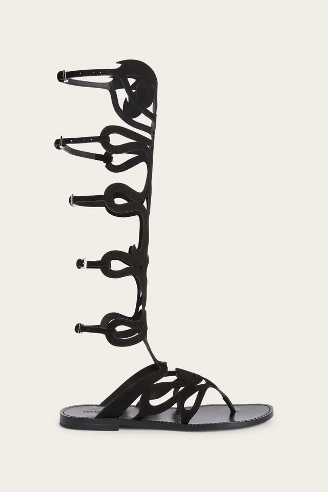 Emilio Pucci Sandali Gladiatore Sandales Noir Cuir