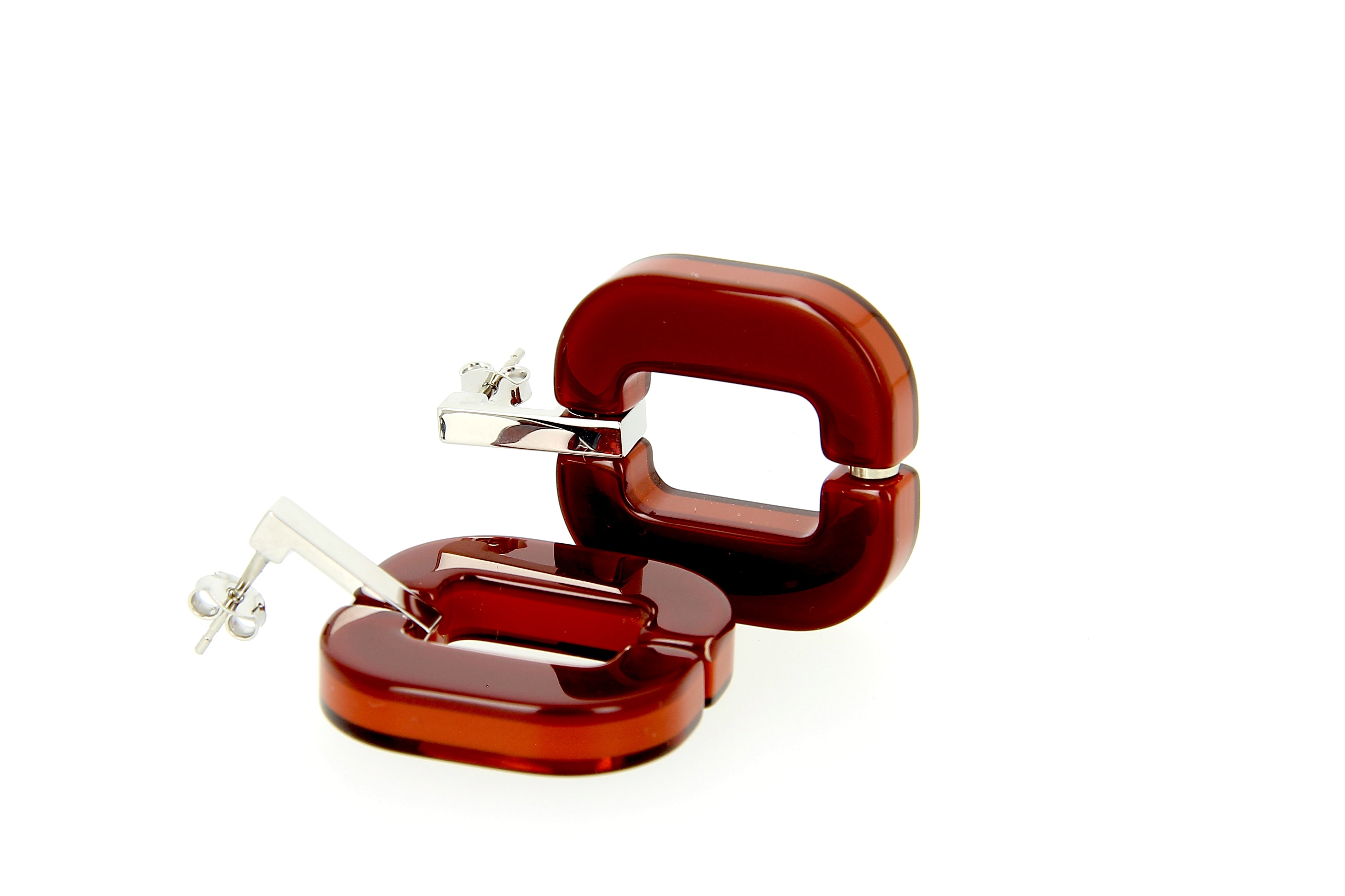 Xavier Derome BO 01 C87 boucles oreilles acétate percées