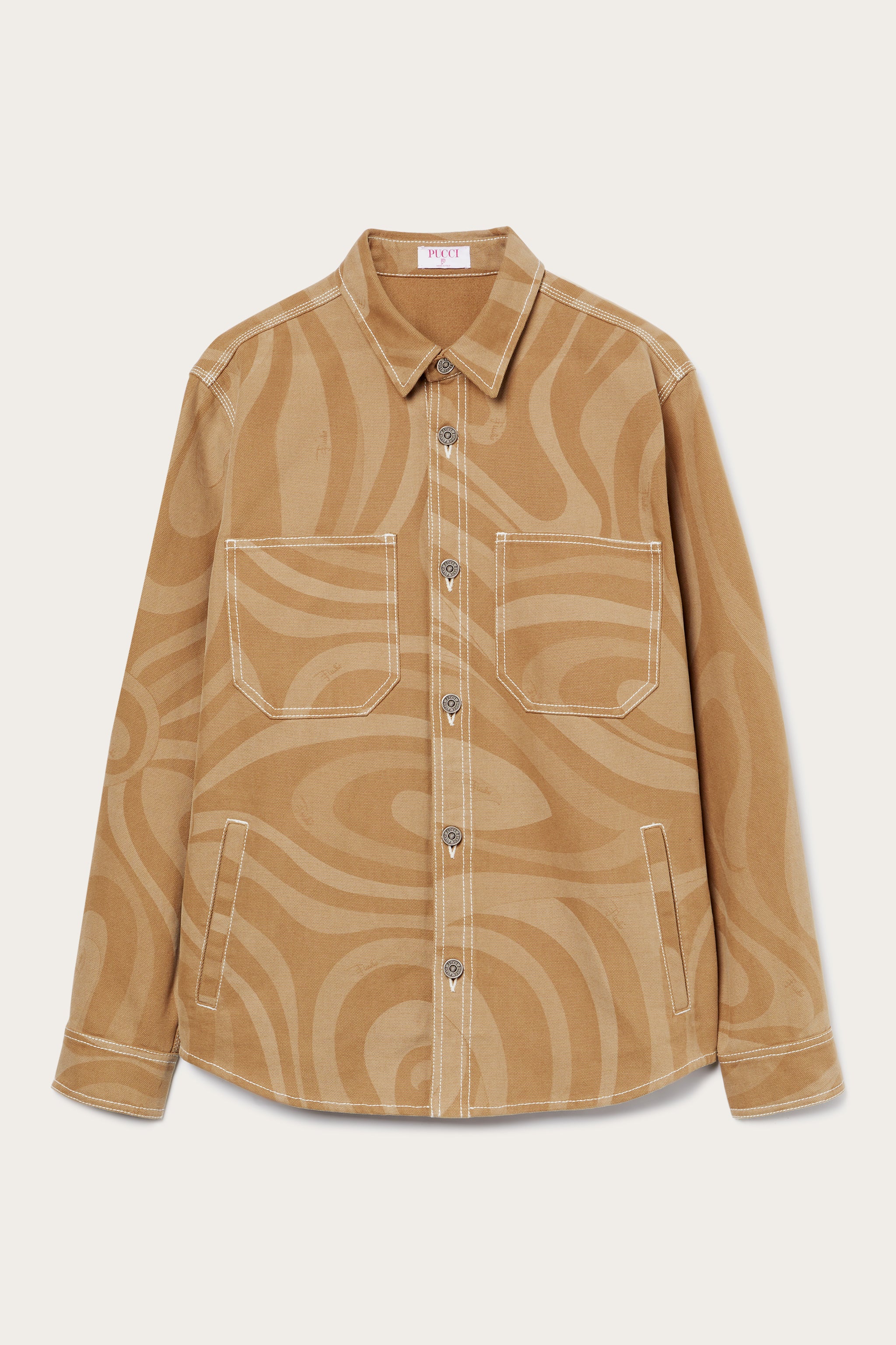 Emilio Pucci Canvas veste homme taupe toile coton