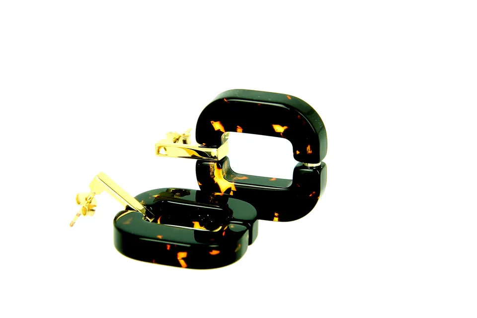 Xavier Derome BO 01 C80 boucles d'oreilles acétate