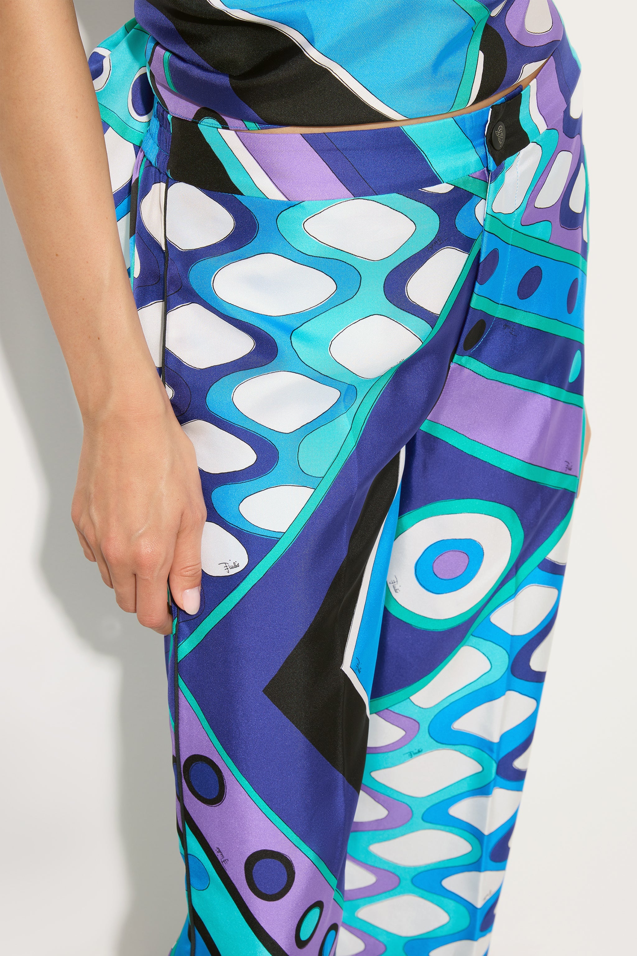 Emilio Pucci Vivara 6HRT116H873021 pantalon turquoise