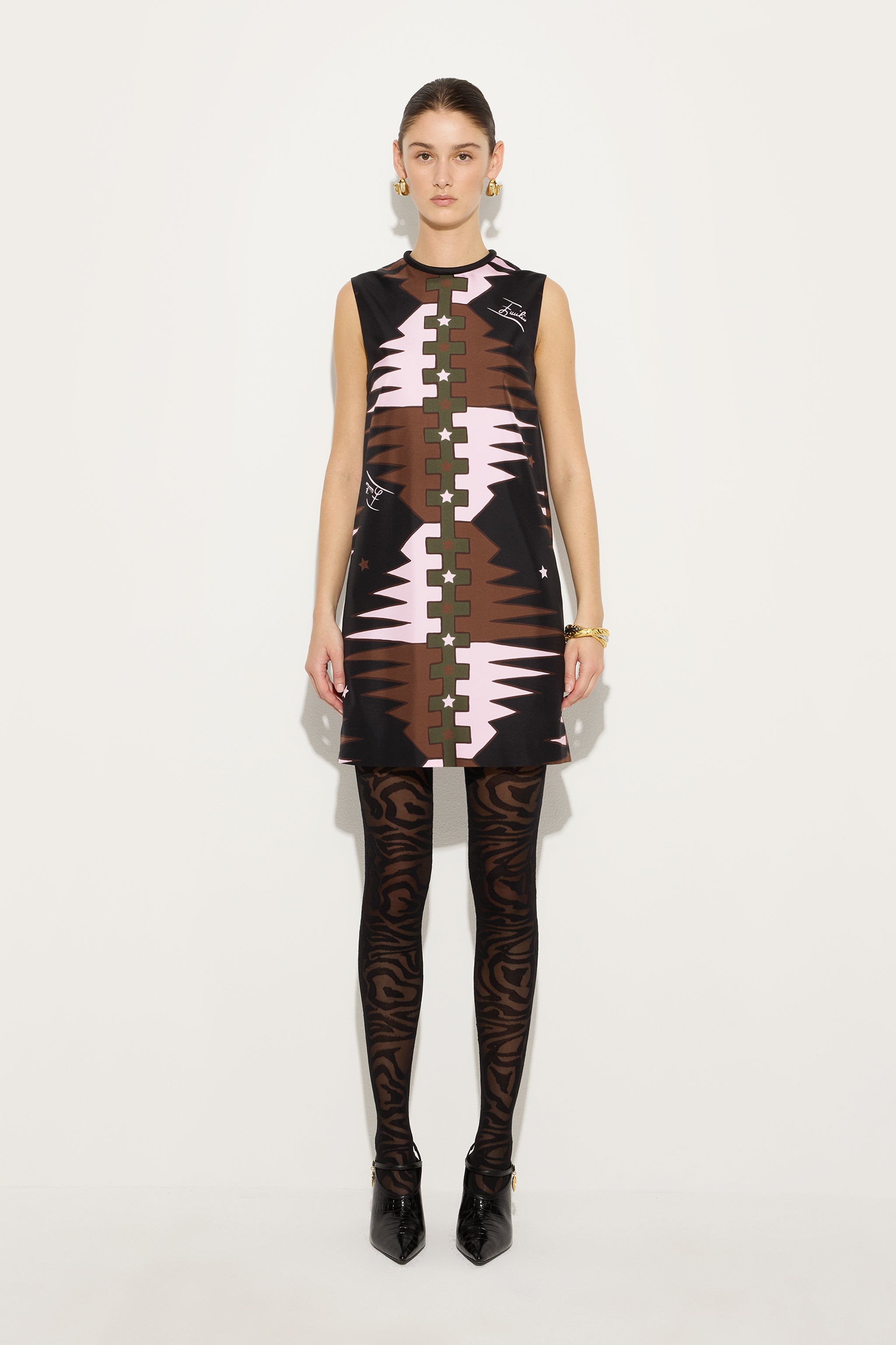 Emilio Pucci Valdimontone robe en soie kaki rose