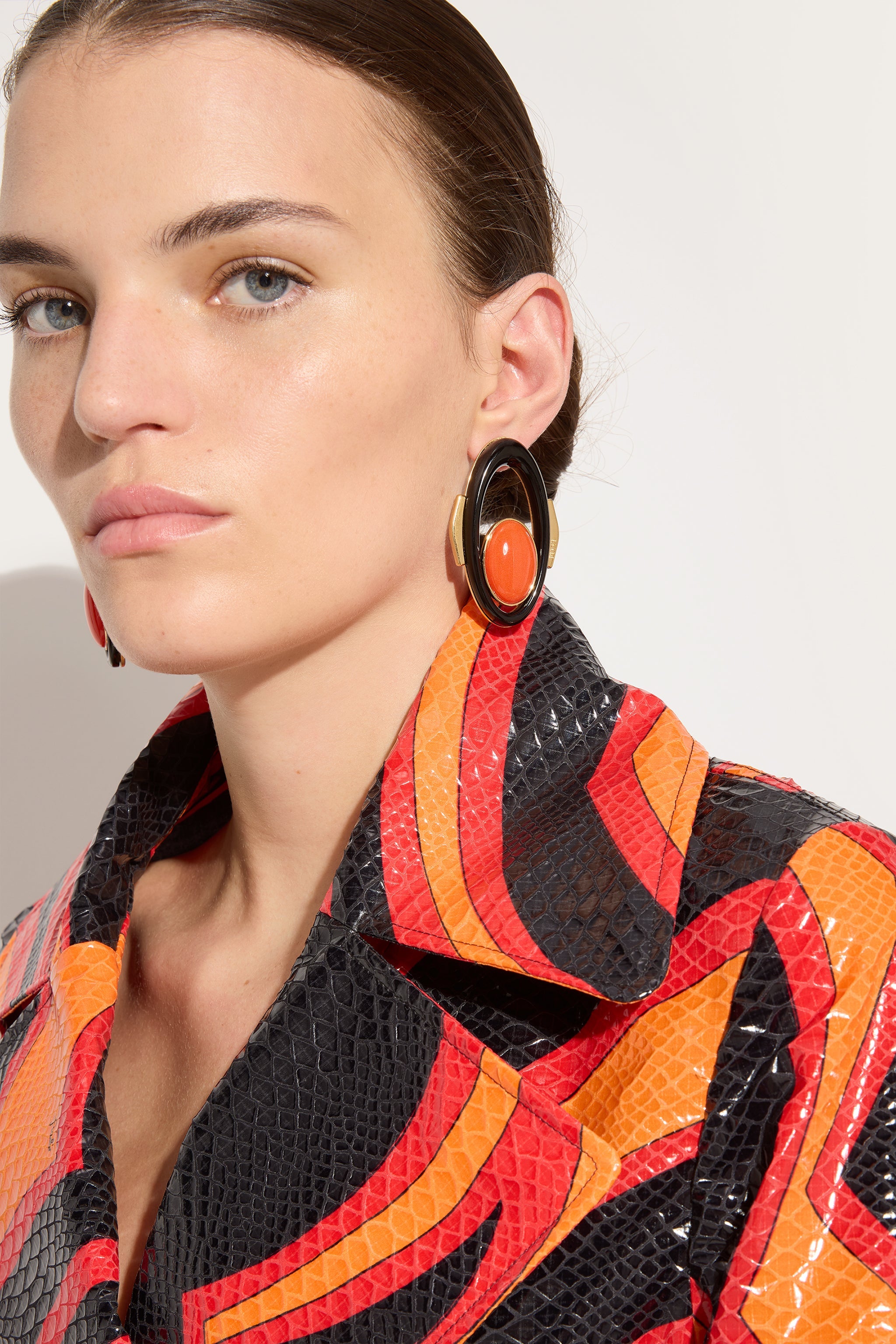 Emilio Pucci L'ALBA boucles oreilles or OS laiton